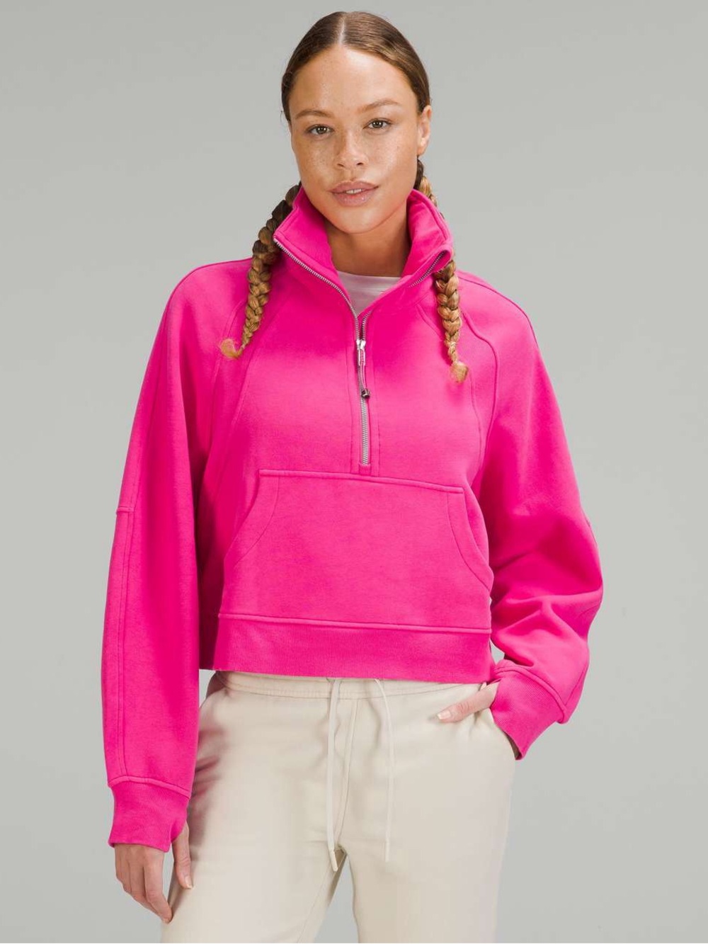 Lululemon Scuba Oversized Funnel Neck Half Zip XS/S Cropped Sweatshirt